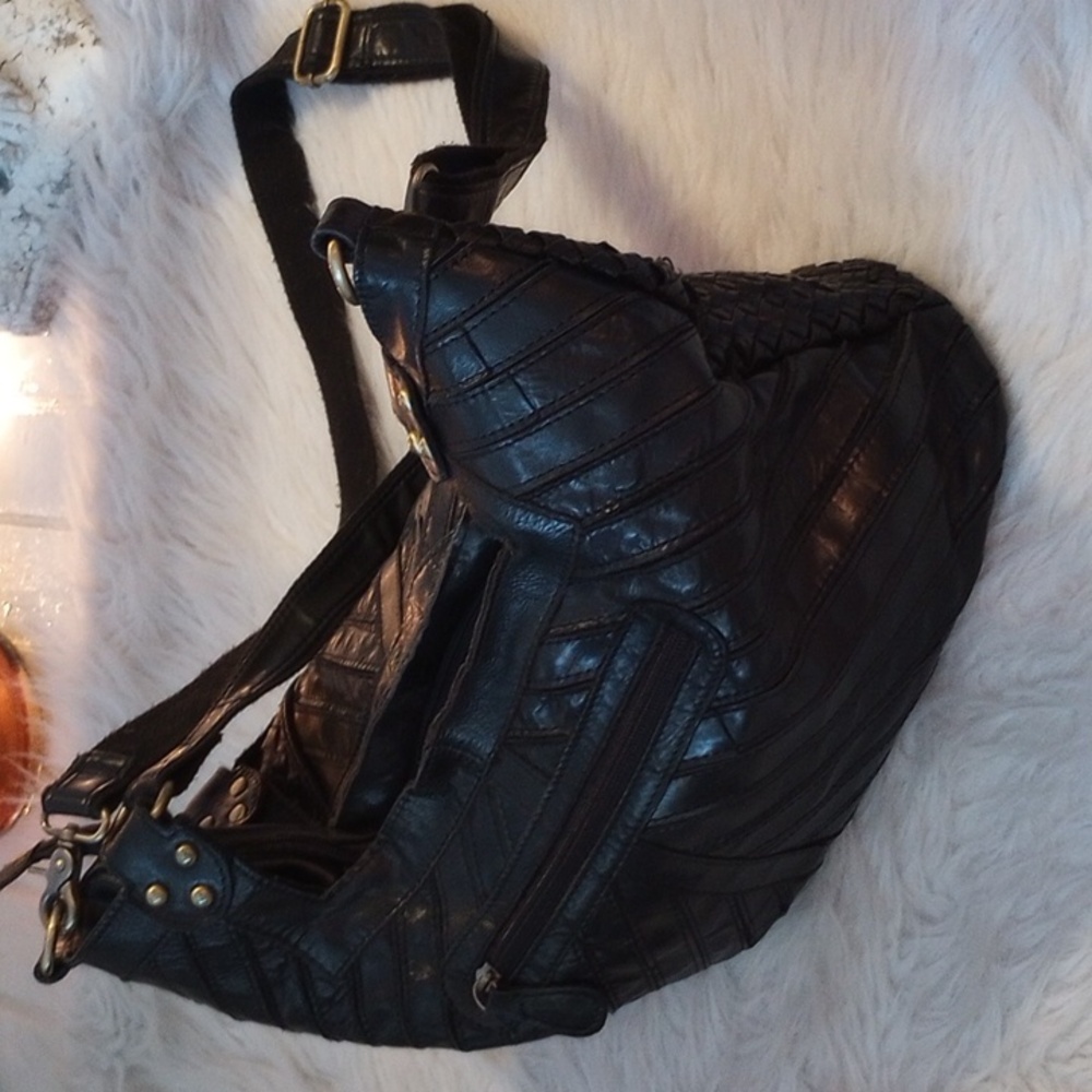 Ameri Leather Luxury Shoulder Bag. Becket Woven L… - image 1